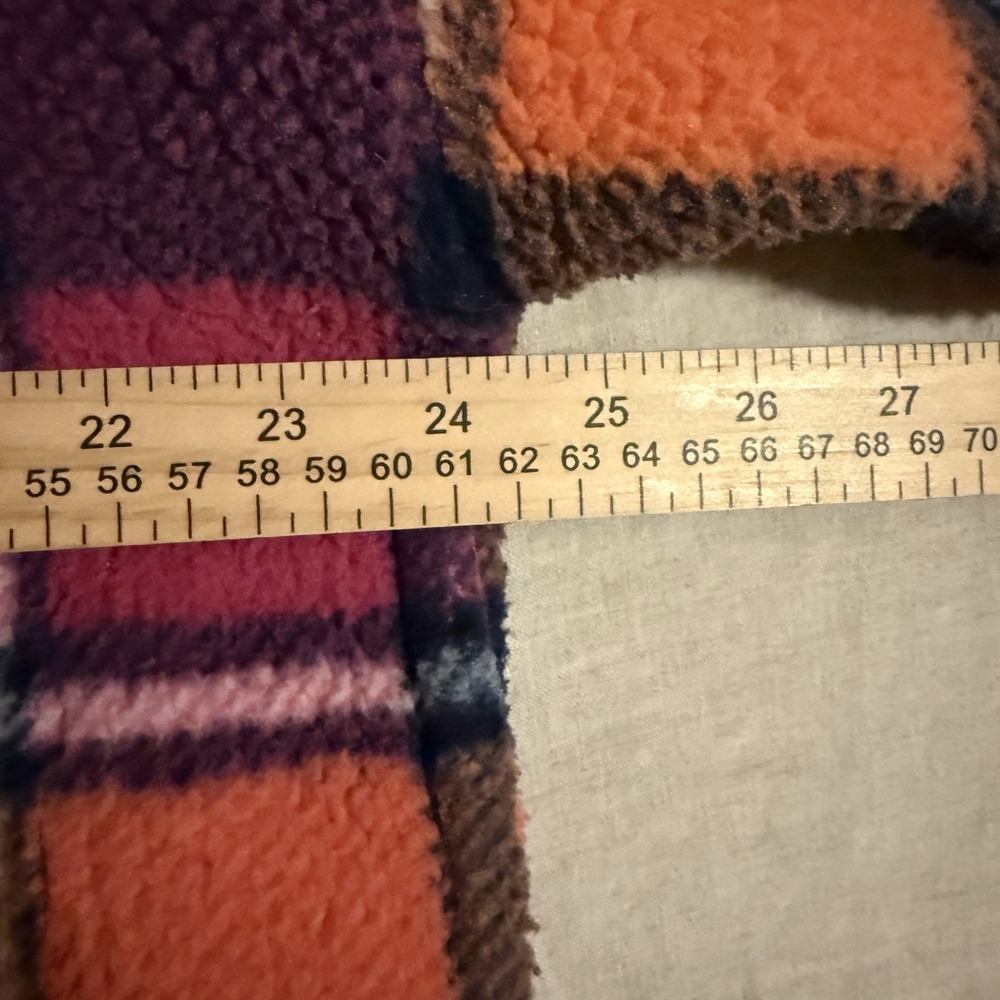 American Eagle Cozy Cropped Oversize Pullover L Quarter Zip Plaid Multicolor AE - Picture 4 of 8